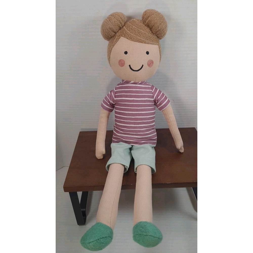 New Pillowfort Kids Decorative Pillow Pal Doll Soft Plush 20" Girl Purple Stripe